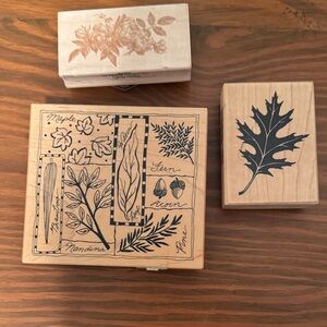 Wooden Stamp Set with Nature Designs